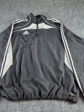 Vintage Adidas Track Wind Breaker Jacket Black Mens Medium ClimaProof 2009 Y2K